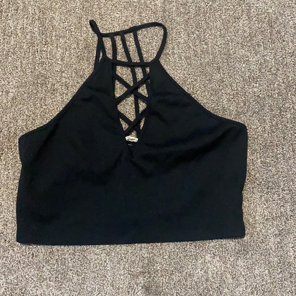 Black crop top. Size Large. Worn once.